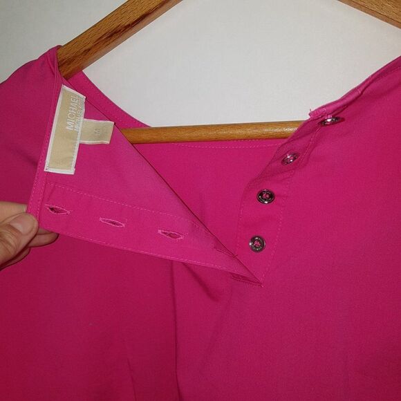 MICHAEL KORS Womens Long  Sleeve Blouse with Double Ruffle Cuffs at Wris… - Picture 5 of 13